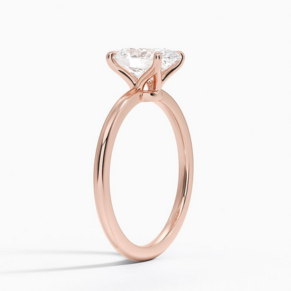 1 1/2 CT 1.5mm Ring Lab Grown Diamond Yellow Gold Solitaire Engagement Ring