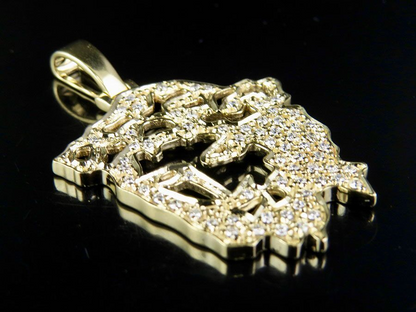 0.70 CTW Gold Jesus Cutout Lab Grown Diamond Pendant