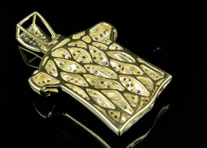 Jesus Head Iced  Out Lab Grown Diamond Yellow Gold Pendant