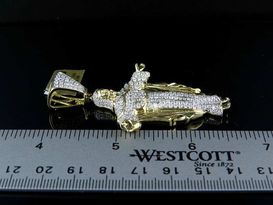 10K Gold Jesus Body Lab Grown Diamond Pendant