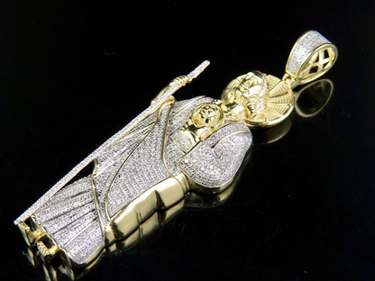 St. Jude Thaddaeus Lab Grown Diamond Gold Jesus Pendant