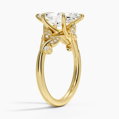2 1/2 CT Marquise Cut Lab Grown Diamond Cluster Engagement Ring
