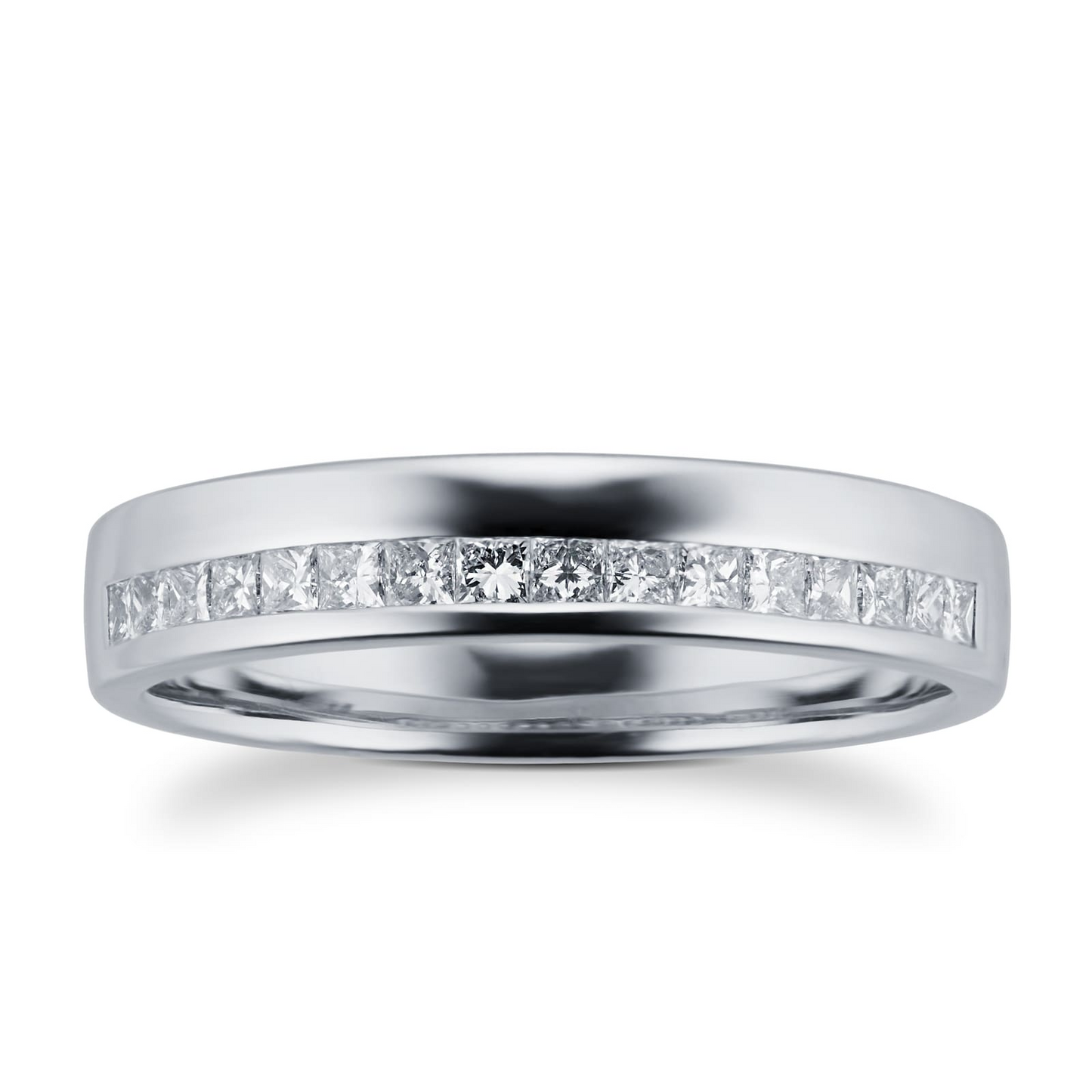 Princess Cut Lab Grown Diamond Gold Wedding Band