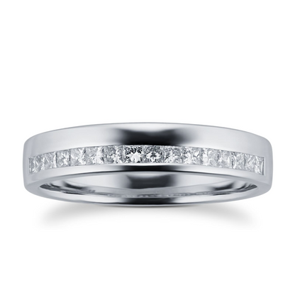 Princess Cut Lab Grown Diamond Gold Wedding Band