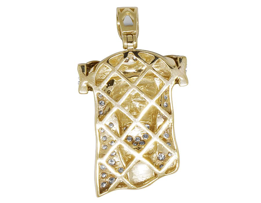 1.5 Inch Lab Grown Diamond Yellow Gold Jesus Pendant