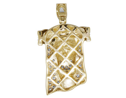 1.5 Inch Lab Grown Diamond Yellow Gold Jesus Pendant