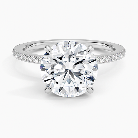 3 CT 925 Sterling Silver Labgrown Diamond Engagement Ring