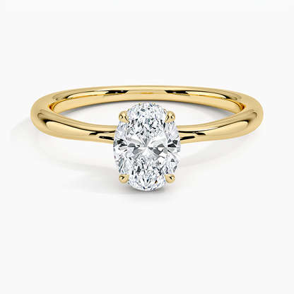 3/4 CT Oval Cut Hidden Halo Labgrown Diamond Ring