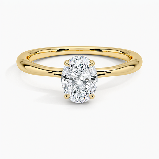 3/4 CT Oval Cut Hidden Halo Labgrown Diamond Ring