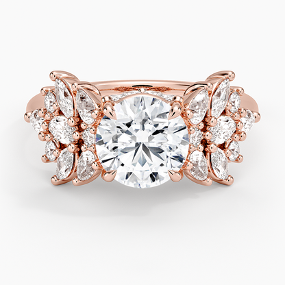 1 1/2 CT Lab Grown Diamond Cluster Engagament Ring
