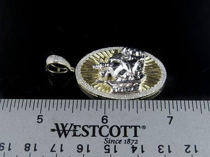 Joseph And Baby Jesus Gold Lab Grown Diamond Pendant
