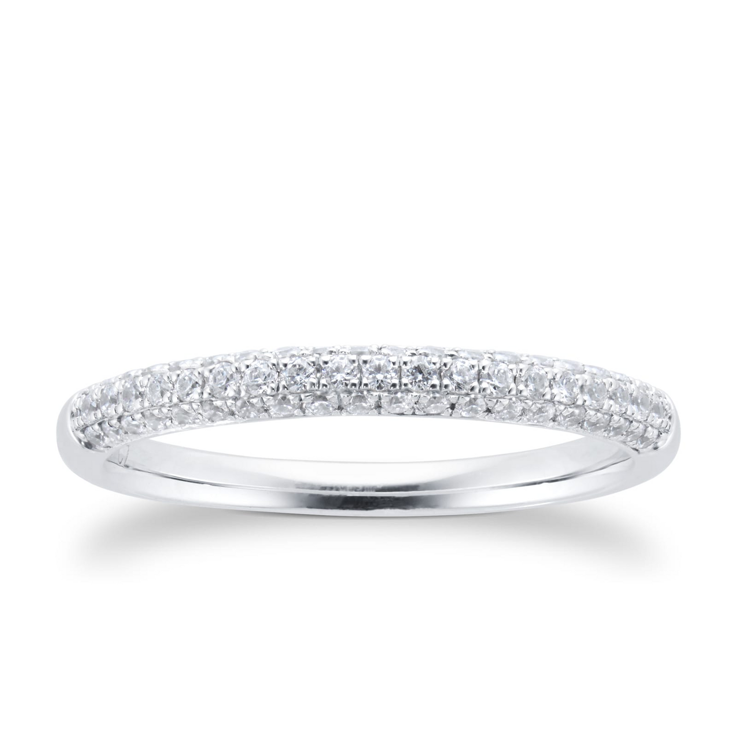 Three Row Lab Grown Diamond Gold Wedding Band