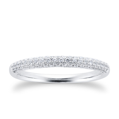 Three Row Lab Grown Diamond Gold Wedding Band