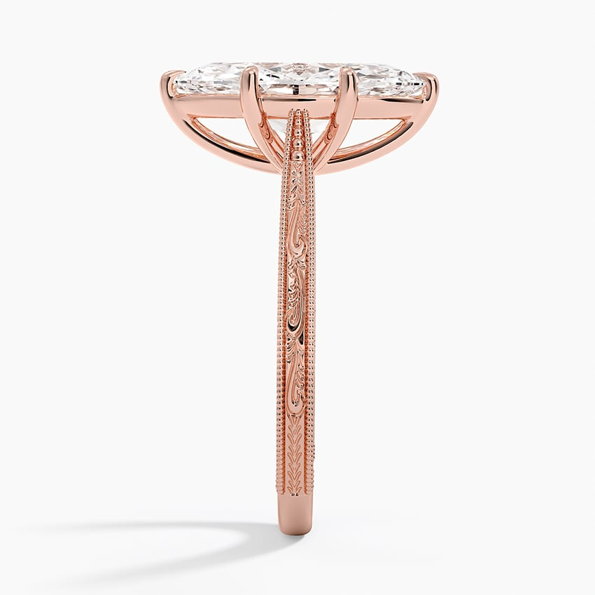2 1/2 CT Marquise Cut Lab Grown Diamond Milgrian Ring