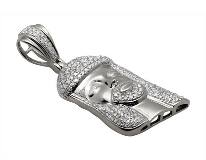 Mini Jesus Face Lab Grown Diamond Gold Pendant