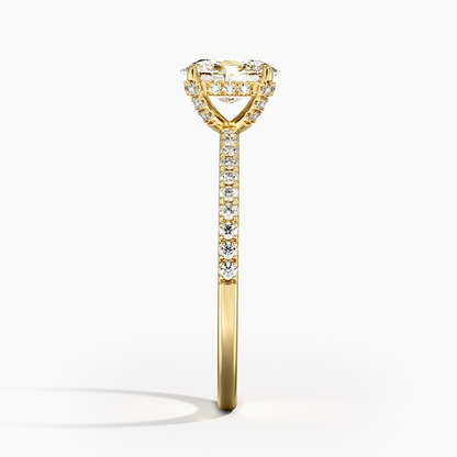3/4 CT Half Eternity Oval Cut Lab Grown Diamond Ring