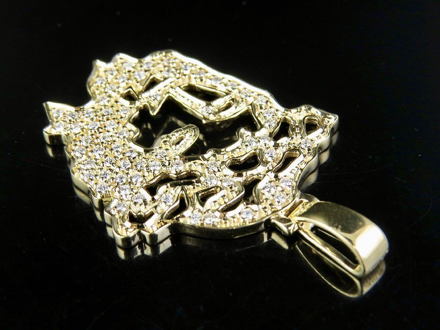 0.70 CTW Gold Jesus Cutout Lab Grown Diamond Pendant