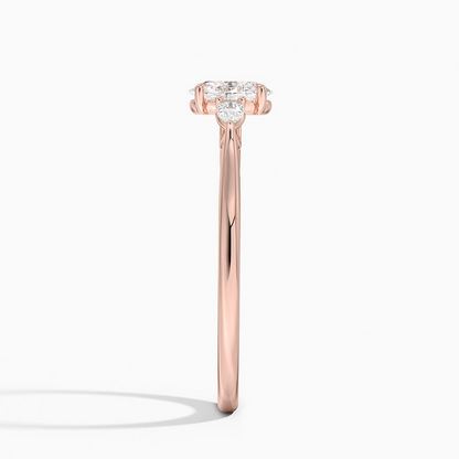 1/2 CT 3 Stone Lab Grown Diamond Solid Gold Engagement Ring