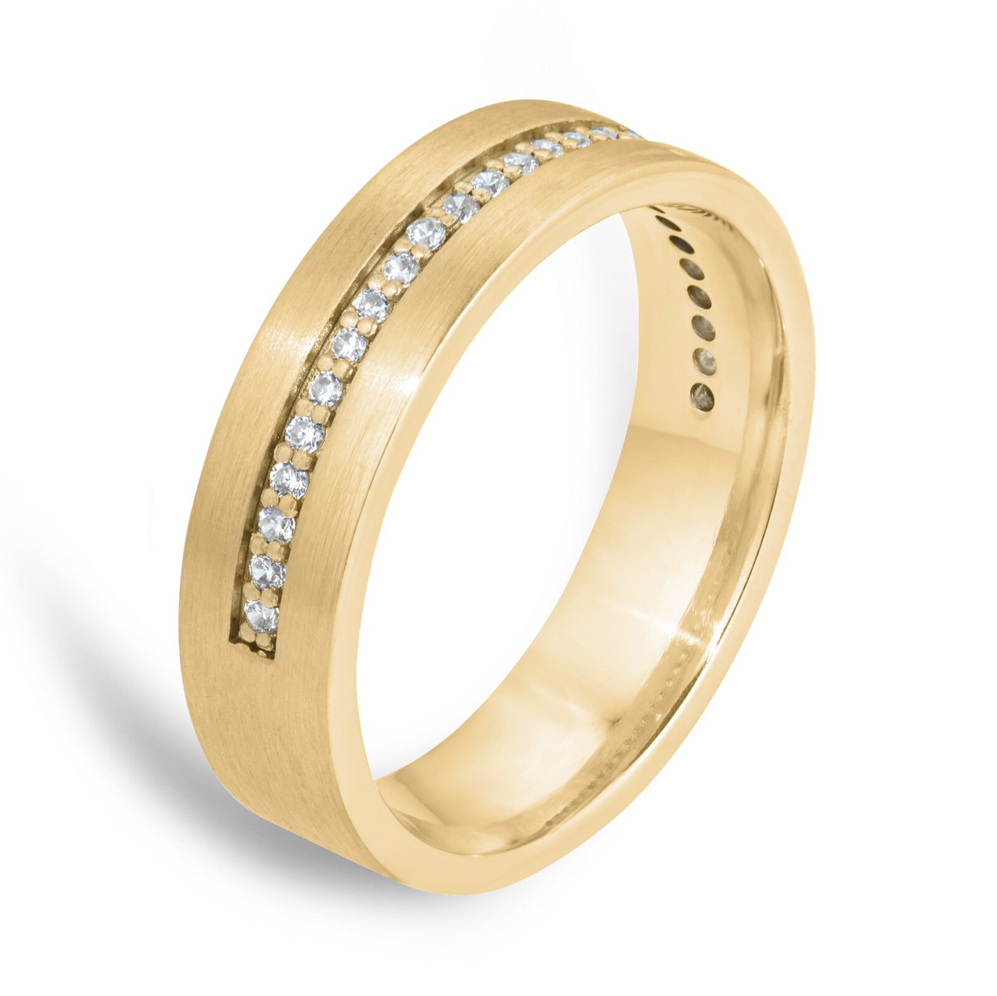 Yellow Gold Half Eternity Lab Diamond Wedding Band