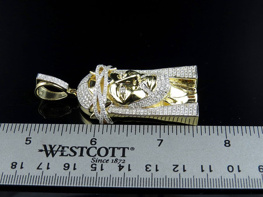 Yellow Gold Lab Grown Diamond Customize Jesus Pendant
