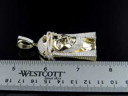 Yellow Gold Lab Grown Diamond Customize Jesus Pendant