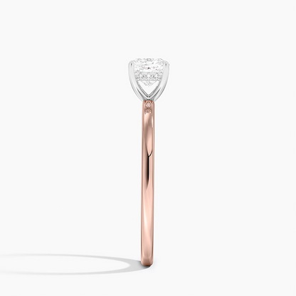 3/4 CT Lab Grown Diamond Two Tone Solitire Engagement Ring