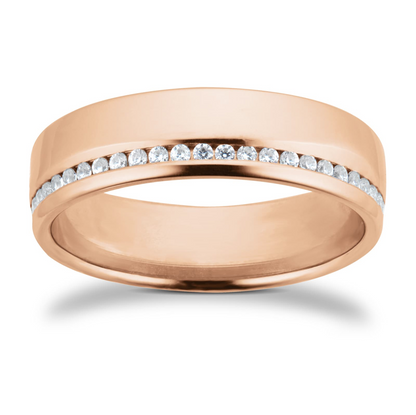 Channel Setting Rose Gold Lab Diamond Wedding Band