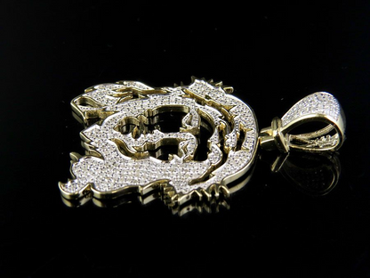 Yellow Gold Jesus Face Cutout Lab Grown Diamond Pendant