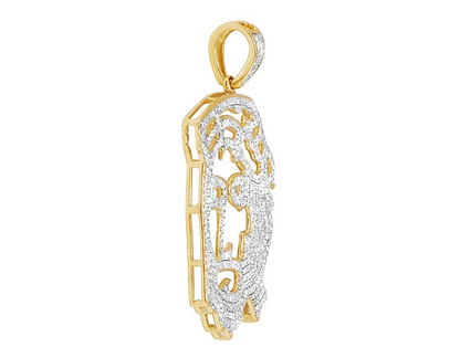Jesus Digital Face Yellow Gold Lab Grown Diamond Pendant