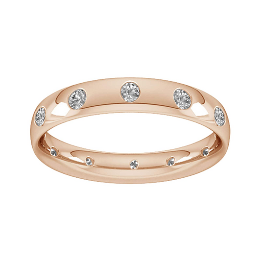3MM Rose Gold Flush Setting Lab Grown Diamond Wedding Band