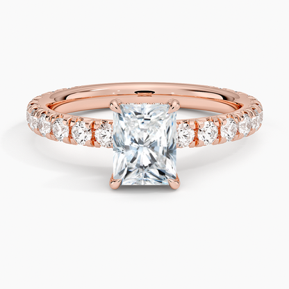 1 CT Emerald 3/4 Eternity Lab Grown Diamond Ring