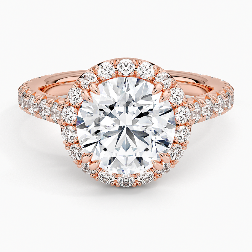 2 1/2 CT Lab Grown Diamond 3/4 Eternity Halo Ring