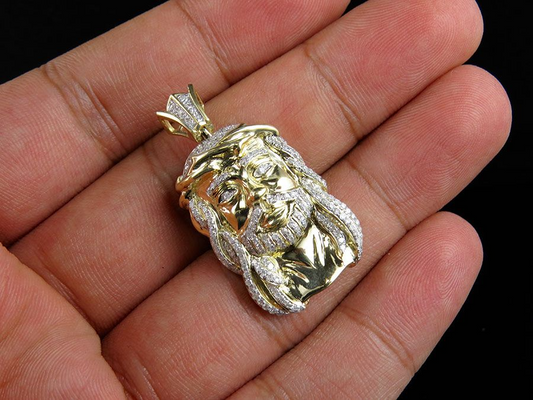 Iced Out Jesus Face Lab Grown Diamond Custom Pendant