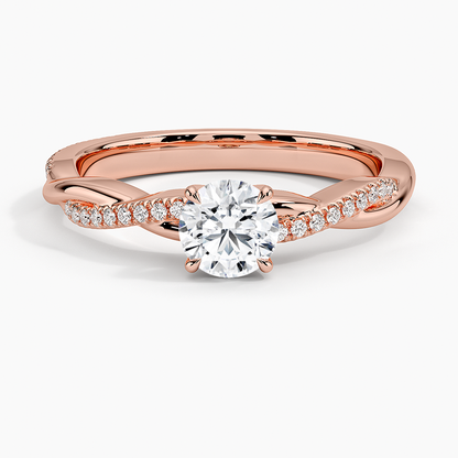 1/2 CT Lab Grown Diamond Twisted Band Half Eternity Ring