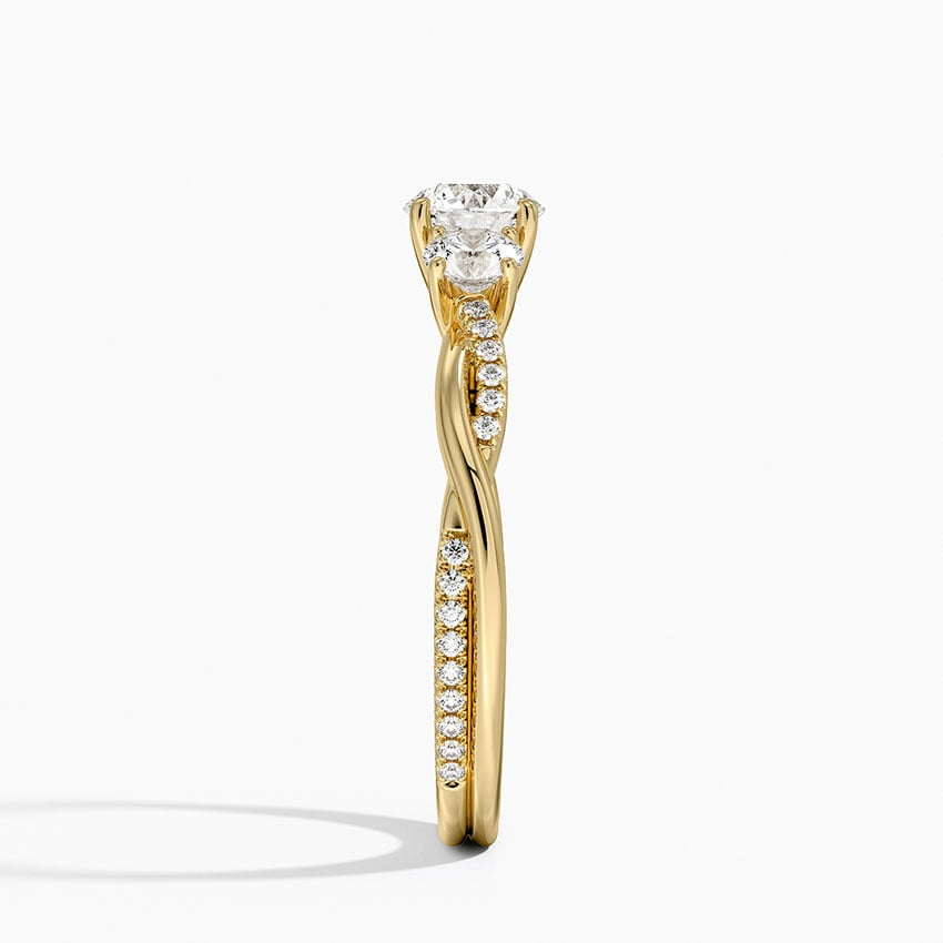 1/2 CT Twisted Band Lab Drown Diamond Engagement Ring