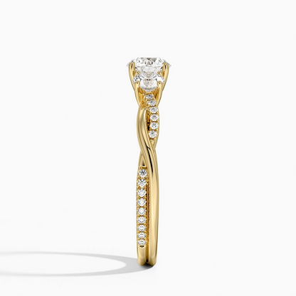 1/2 CT Twisted Band Lab Drown Diamond Engagement Ring