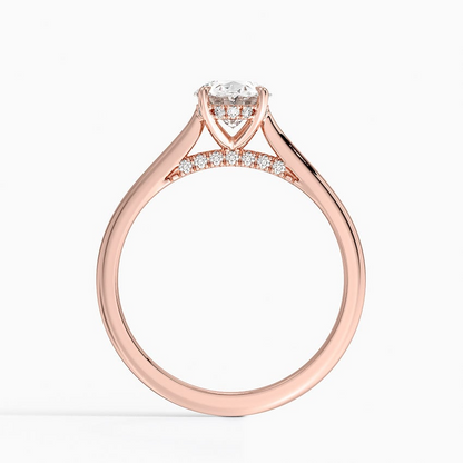 1 CT Lab Grown Diamond Solid Gold Engagement Ring