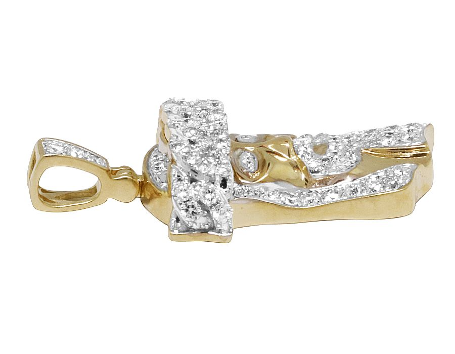 1.5 Inch Lab Grown Diamond Yellow Gold Jesus Pendant
