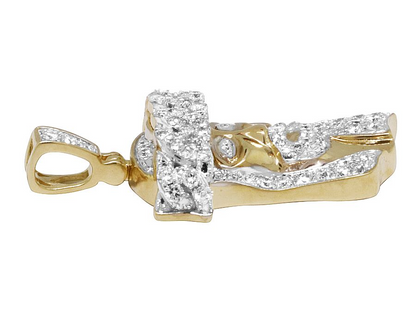 1.5 Inch Lab Grown Diamond Yellow Gold Jesus Pendant