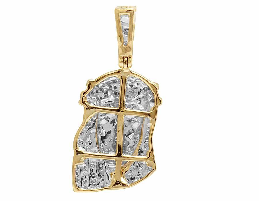 1.3 Inch Yellow Gold Lab Grown Diamond Jesus Pendant