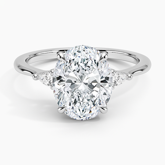 2 1/2 CT Oval Lab Grown Diamond Engagement Ring