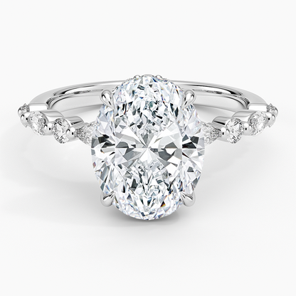 3 CT Half Eternity Lab Grown Diamond Hidden Halo Ring