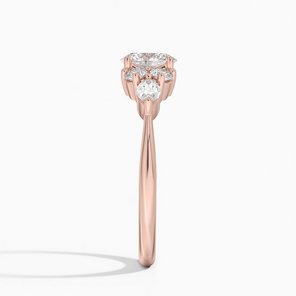 1/2 CT Lab Grown Diamond Cluster Engagement Ring