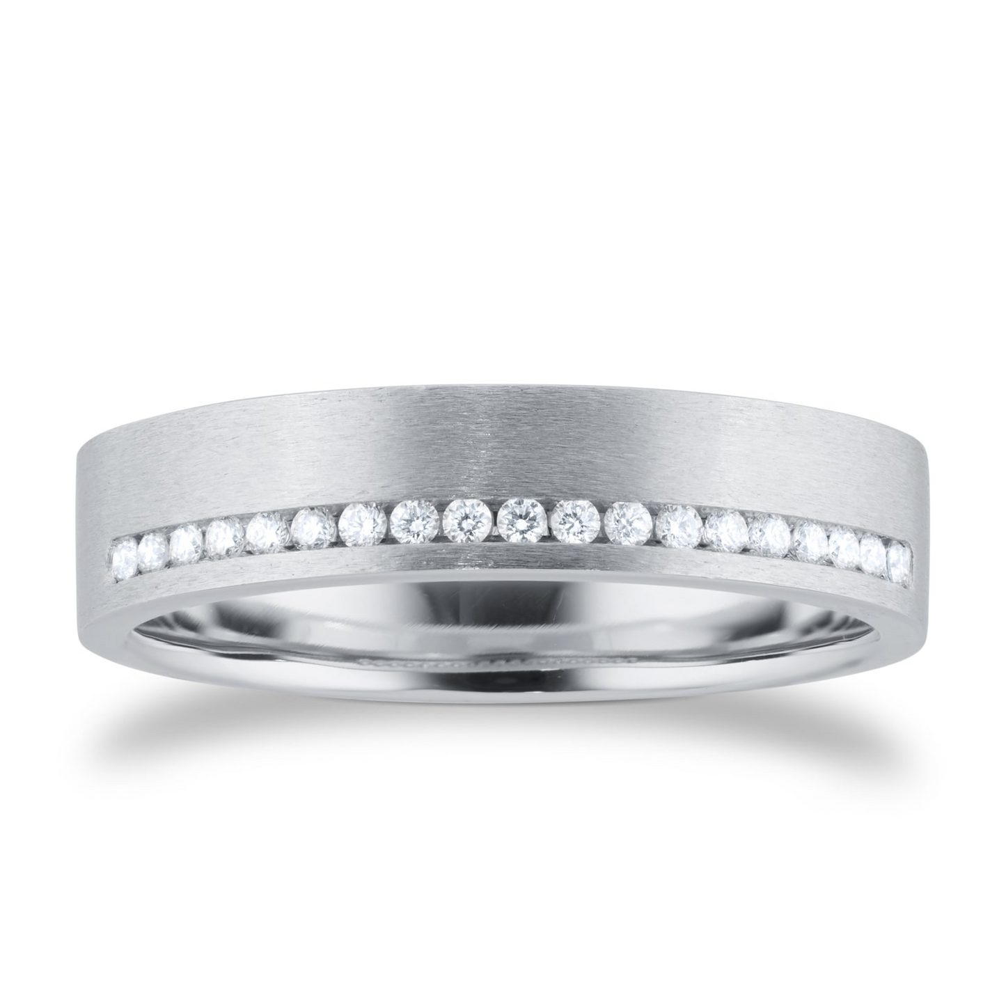 White Gold Channel Setting Lab Created Wedding Band