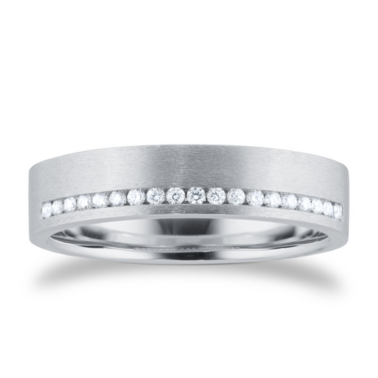 White Gold Channel Setting Lab Created Wedding Band