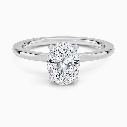 1 1/4 CT Lab Grown Diamond Hidden Halo Solitaire Engagement Ring