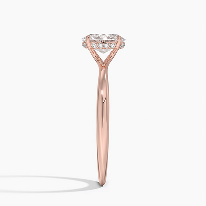 3/4 CT Oval Cut Hidden Halo Labgrown Diamond Ring