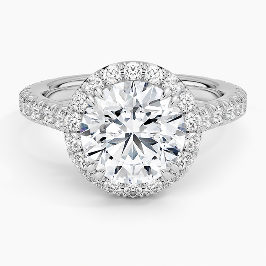 2 1/2 CT Lab Grown Diamond 3/4 Eternity Halo Ring
