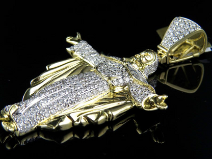10K Gold Jesus Body Lab Grown Diamond Pendant