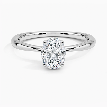 3/4 CT Oval Cut Hidden Halo Labgrown Diamond Ring